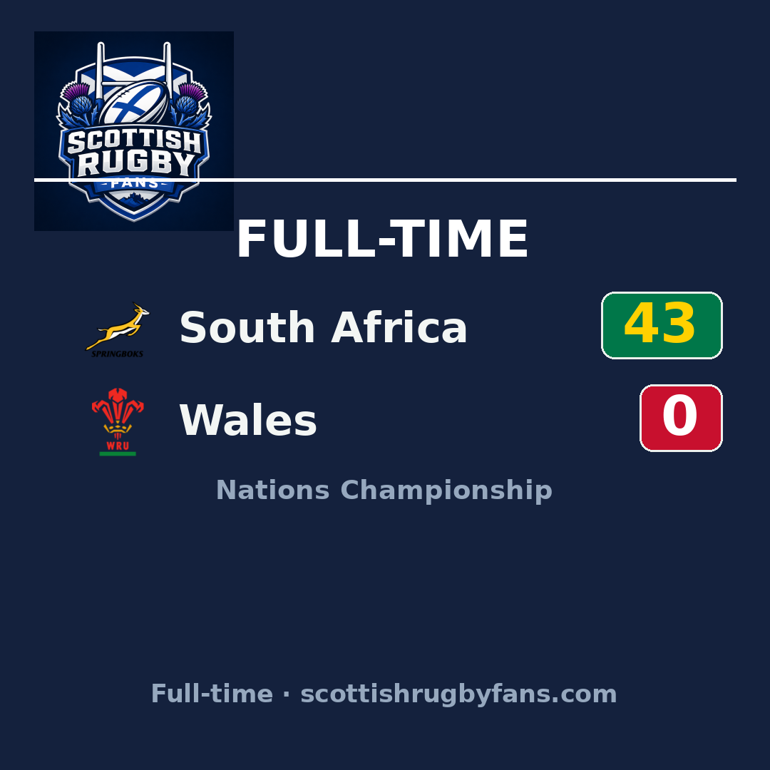 South Africa 43–0 Wales: match report & highlights