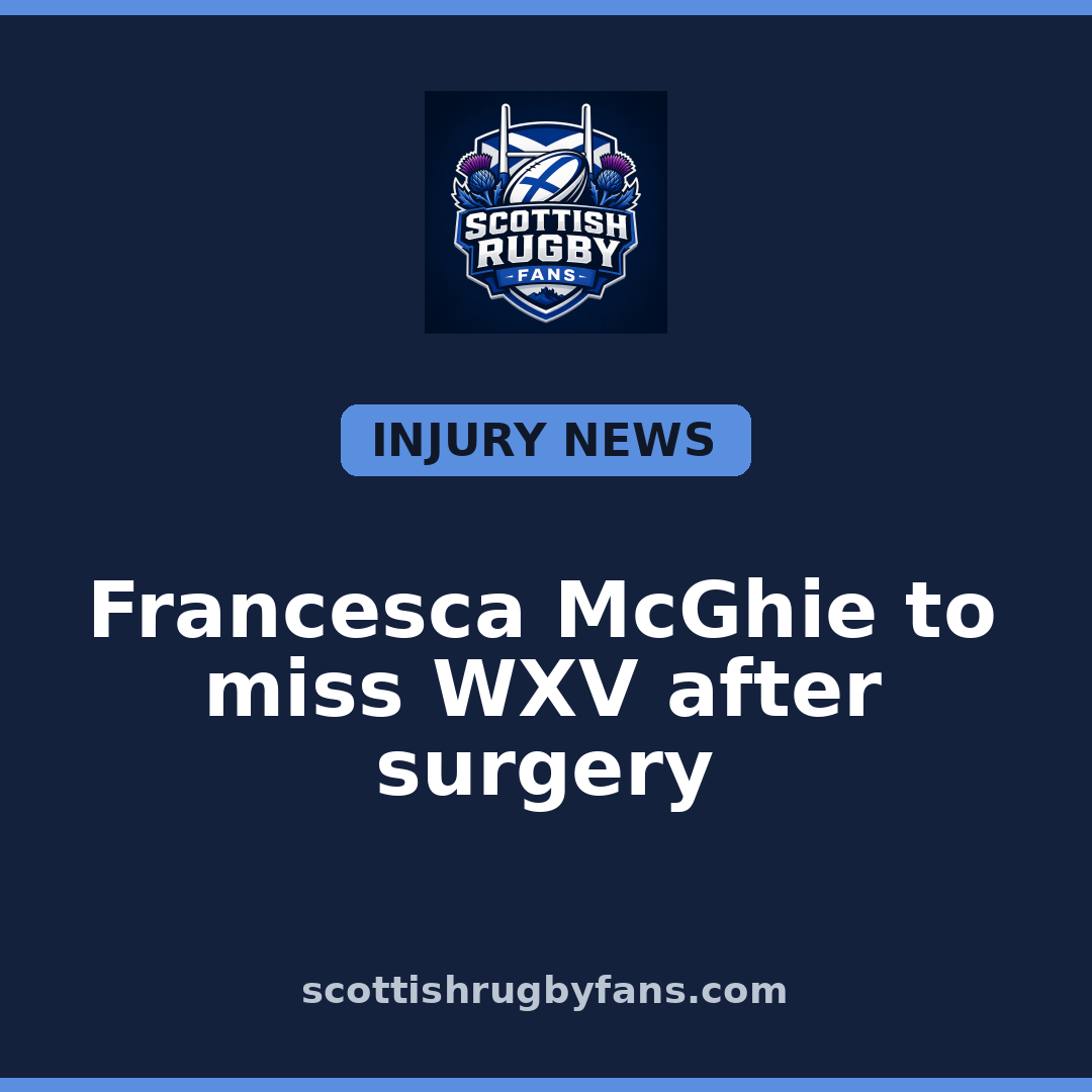 Francesca McGhie to miss WXV after surgery
