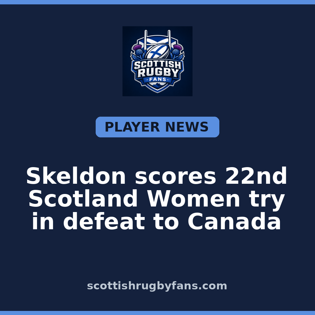 Skeldon scores 22nd Scotland Women try in defeat to Canada
